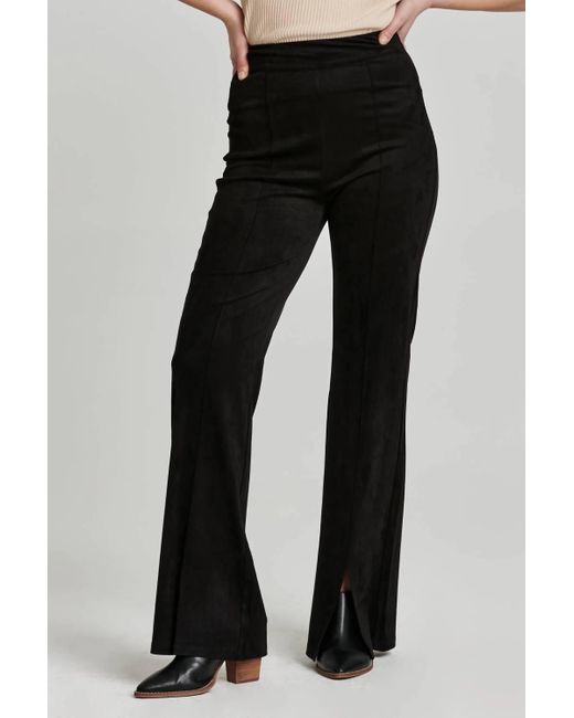 Another Love Black Fallon Flare Leg Suede Pant