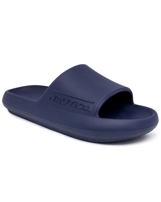 Nautica Blue Logo-embossed Slide Sandal for men
