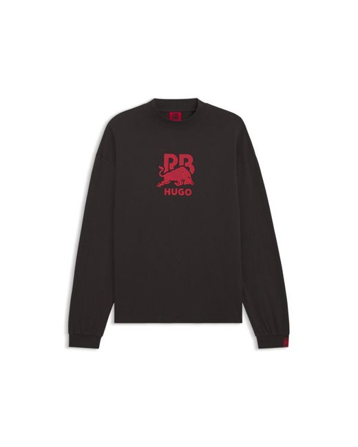 HUGO Black X Rb Cotton T-Shirt With Bull Graphics for men