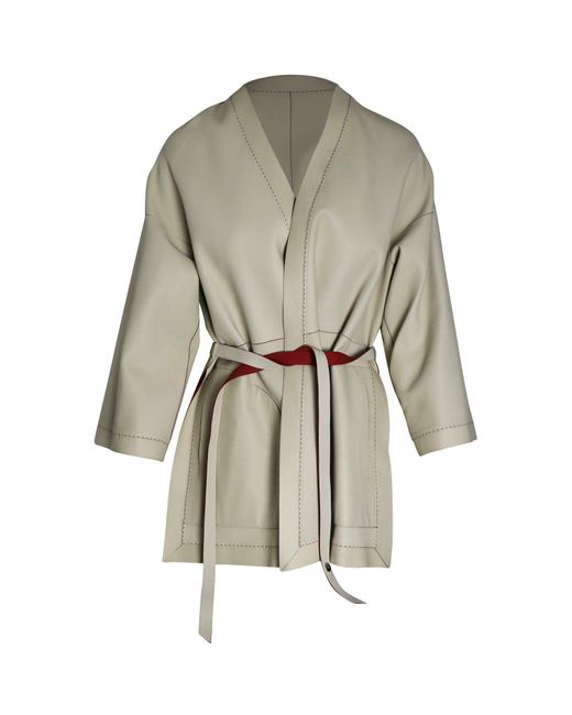 Loro Piana Multicolor Reversible Belted Kimono Coat