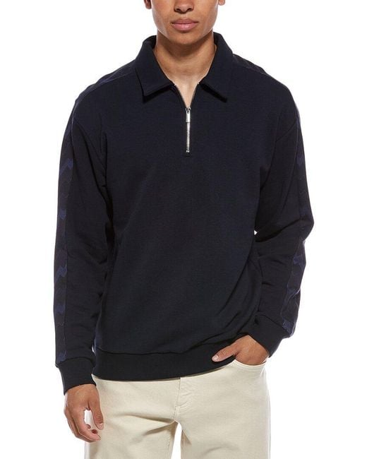 Missoni Blue 1/4-Zip Sweater for men