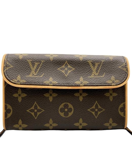 Louis Vuitton Brown Florentine Canvas Shoulder Bag (pre-owned)