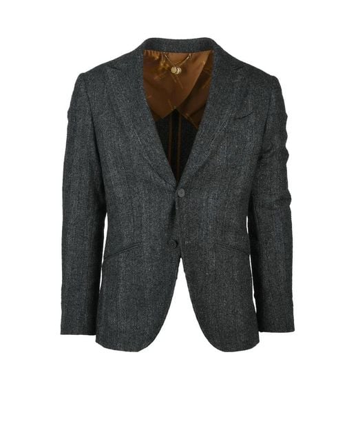 Maurizio Miri Gray Rounded Jacket for men