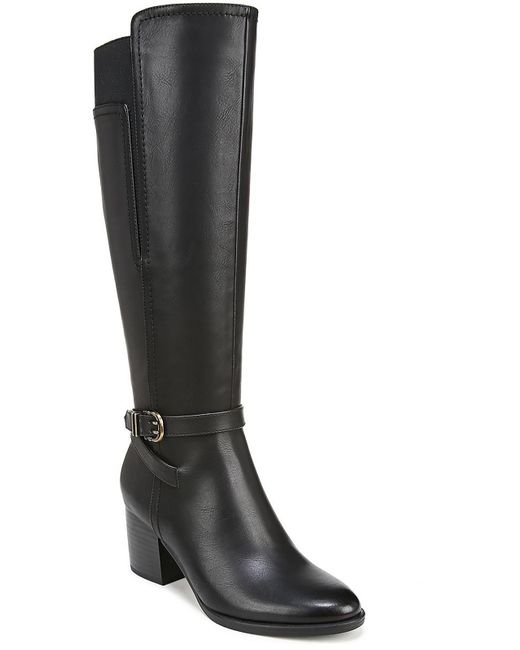 SOUL Naturalizer Black Up Town Faux Leather Wide Calf Knee-high Boots