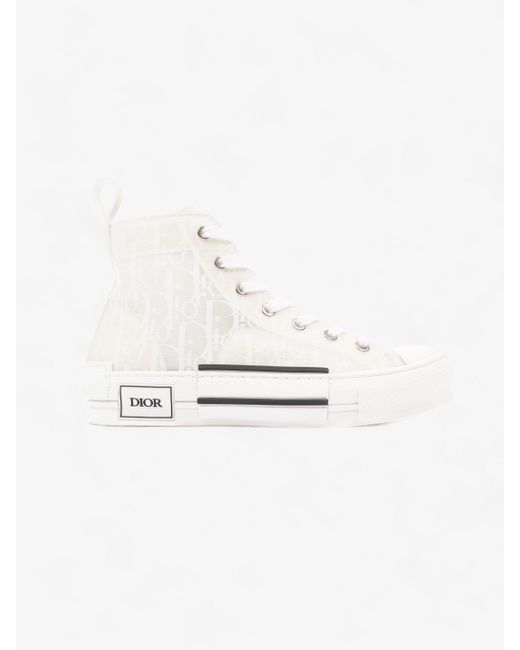 Dior White B23 High Top Sneakers Canvas