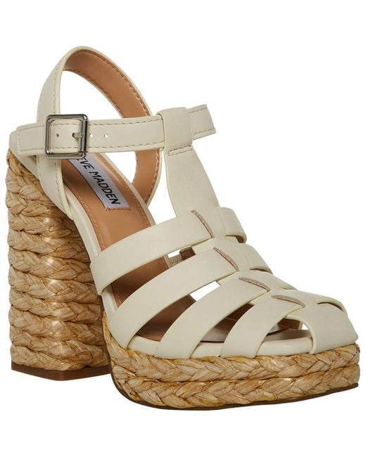Steve Madden Metallic Gallery Caged Leather Block Heel