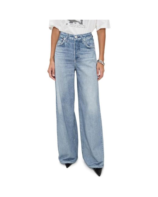 Rag & Bone Blue Miramar Terry Sofie Wide Pants