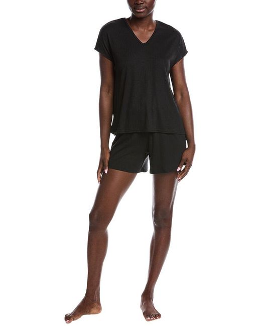 Natori Black 2Pc Sooth Pajama Short Set