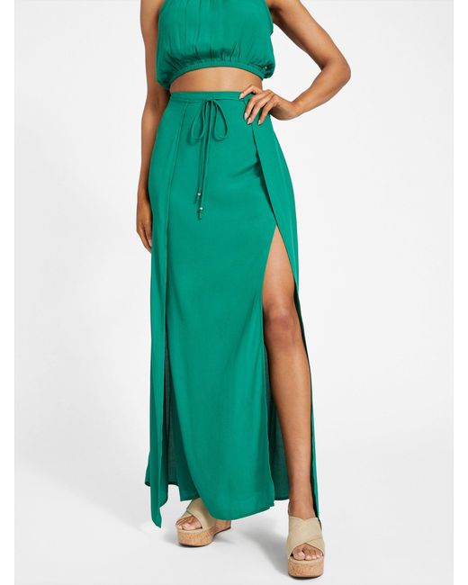 Guess Factory Green Harmony Maxi Skirt