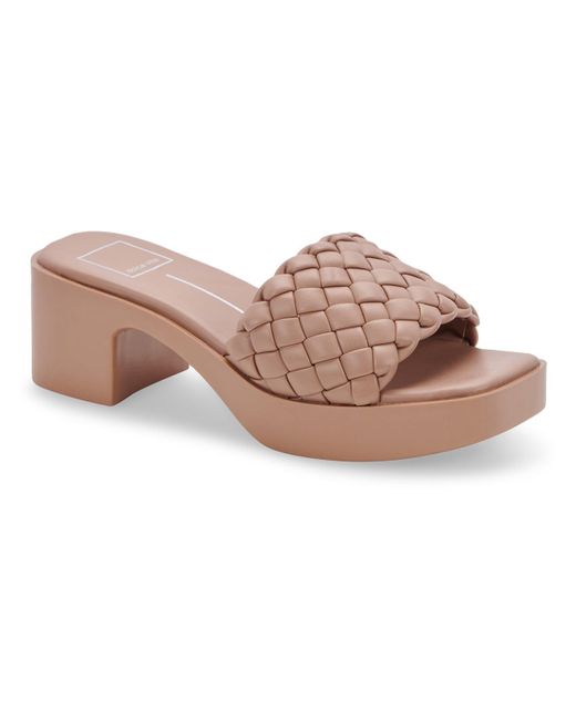 Dolce Vita Pink Goldy Faux Leather Slip On Mule Sandals