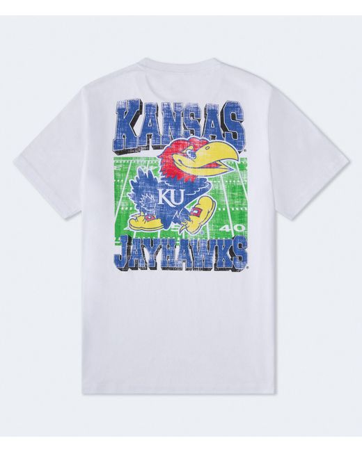 Aéropostale White Kansas Jayhawks Relaxed Graphic Tee for men