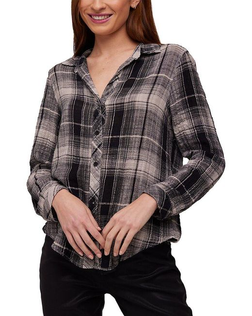 Bella Dahl Gray Classic Button Down Blouse