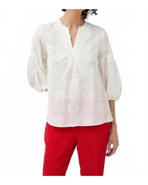 Tinta & Bariloche White Espigas Print Top