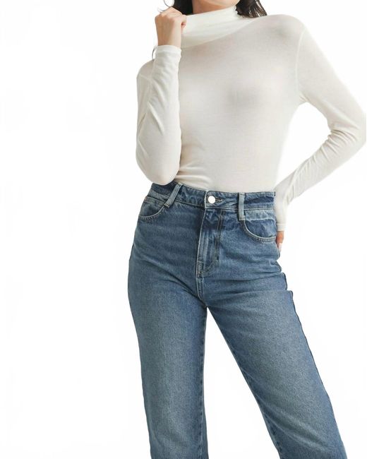 Fun 2 Fun Blue Basic Turtleneck Knit Top