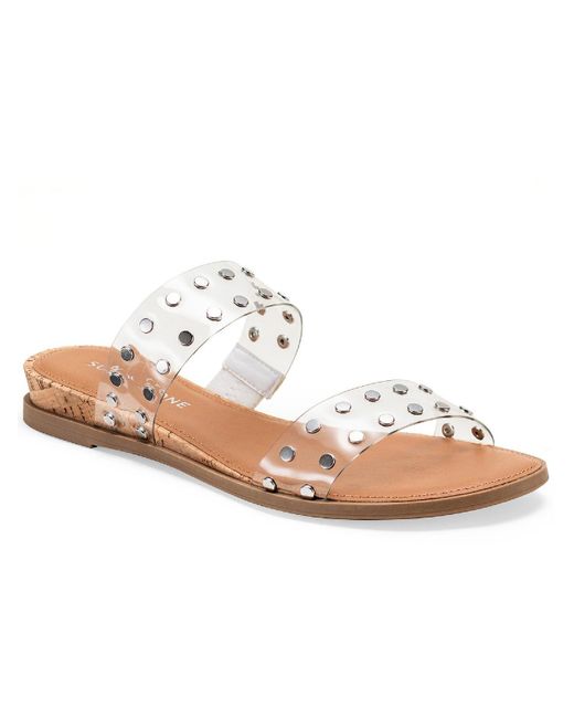 Sun u0026 Stone Easten 2 Faux Leather Flats Wedge Sandals in White | Lyst