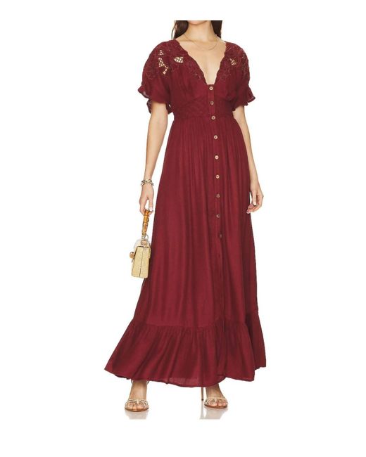Free People Red Colette Maxi Dress