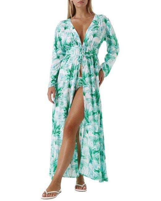 Melissa Odabash Women's Green Farrah Maxi Open Kaftan Melissa Odabash Women's Green Farrah Maxi Open Kaftan