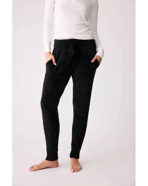 Pj Salvage Black Cozy & Chic Feather Knit Banded Jogger