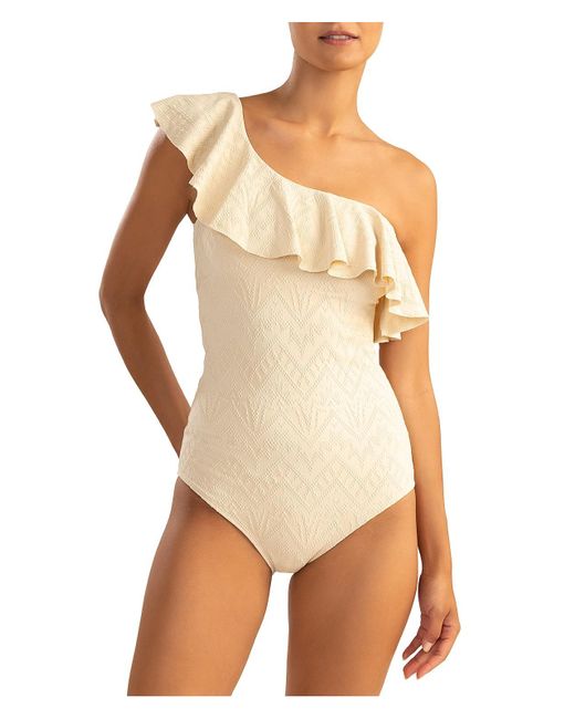 Shoshanna White Knit Polyester One-piece Swimsuit