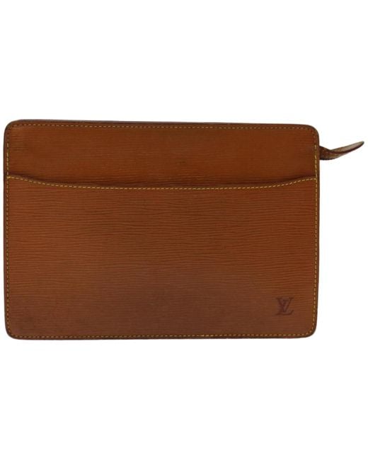 Louis Vuitton Brown Pochette Homme Leather Clutch Bag (pre-owned) for men