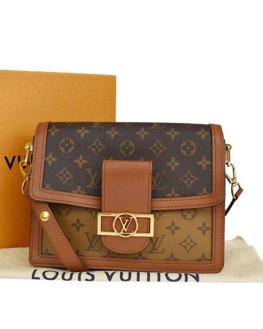 Louis Vuitton Brown Dauphine Mm Canvas Shoulder Bag (pre-owned)