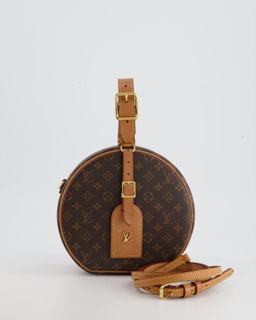Louis Vuitton Brown Monogram Canvas Petite Boite Chapeau Cross-body Bag With Gold Hardware