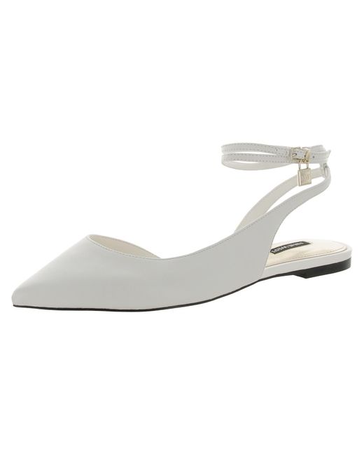 Nine West White Baria Leather Slip On D'orsay