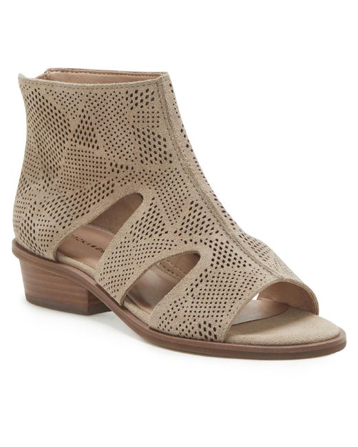Lucky Brand Brown Sicole Suede Peep Toe Gladiator Sandals