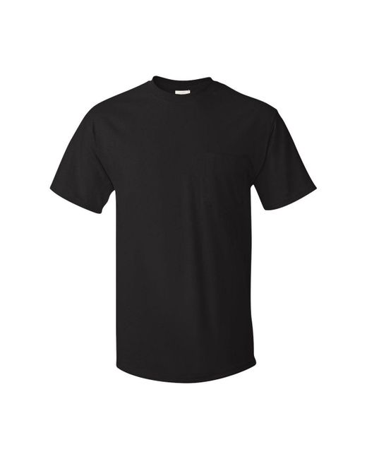 Hanes Black Authentic Pocket T-shirt for men