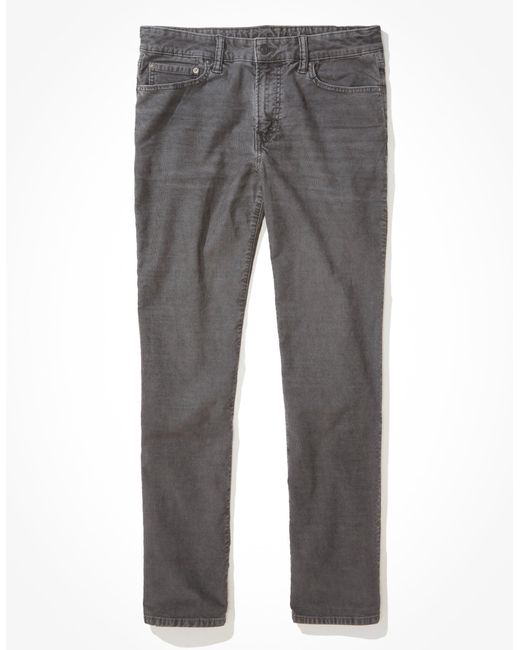 American Eagle Outfitters Gray Ae Flex Original Straight Lived-in Corduroy Pant for men