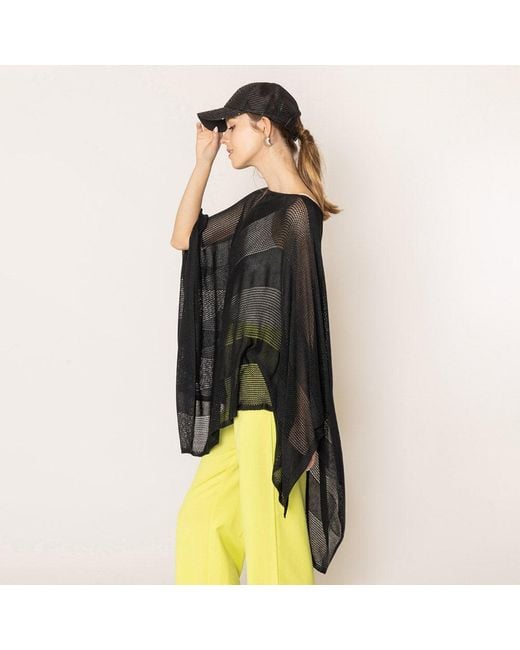 TRUEDAMES Black Lurex Mesh Poncho