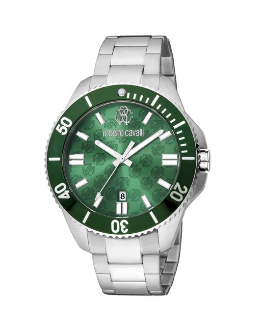 Roberto Cavalli Green Classic Dial Watch for men