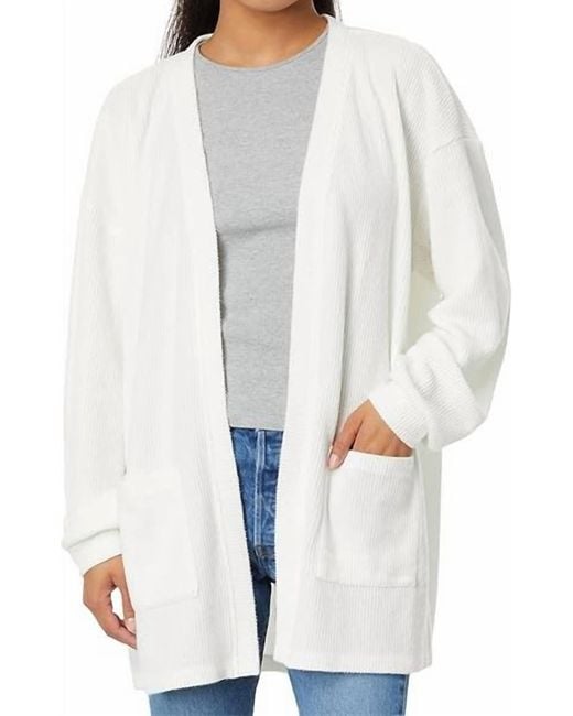 Mod-o-doc White Long Sleeve Open Cardigan