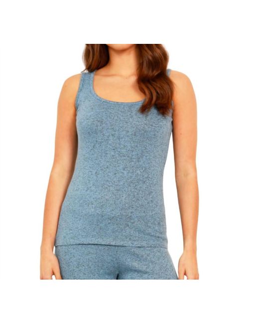 French Kyss Blue Solid Tank Top