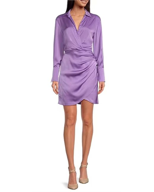 Lucy Paris Purple Tristan Wrap Dress In Lavender