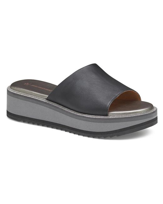 Johnston & Murphy Brown Grace Glitter Slip On Flatform Sandals