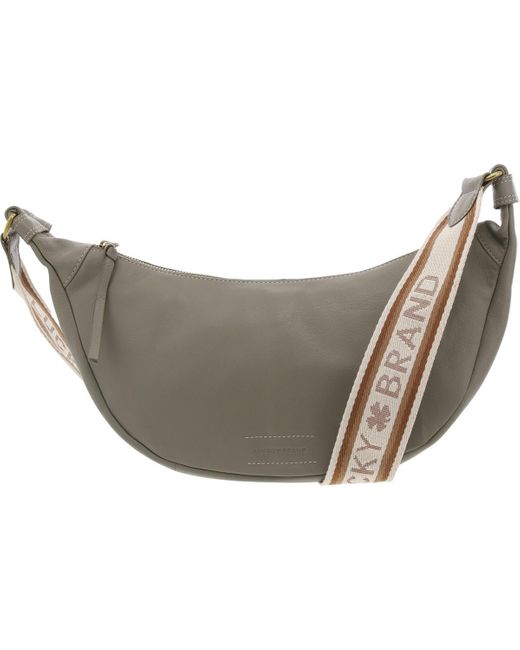 Lucky Brand Gray Tyra Embossed Leather Crossbody Handbag