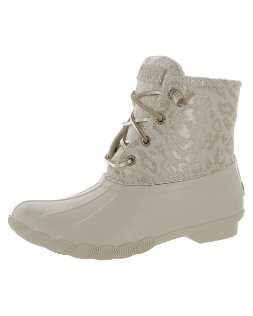 Sperry Top-Sider Gray Saltwater Embroidered Manmade Rain Boots