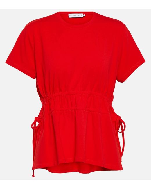 Proenza Schouler Red Side Ruched Tee
