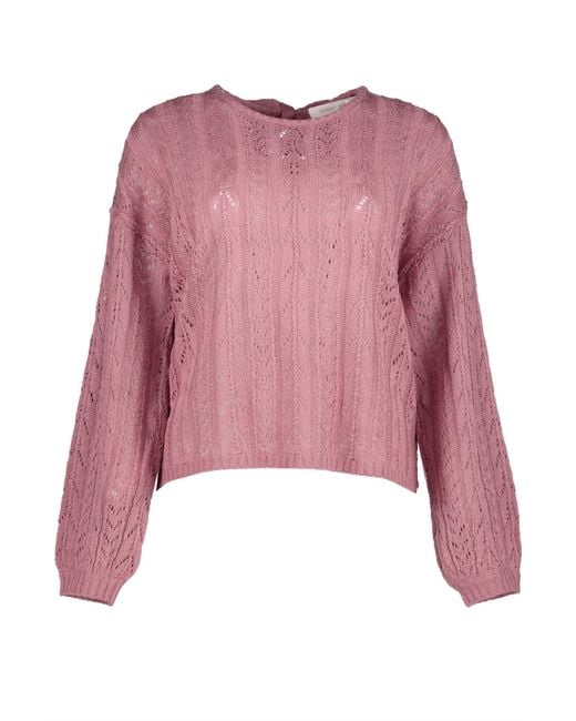 Bishop + Young Pink Balloon Sleeve Pointelle Sweater