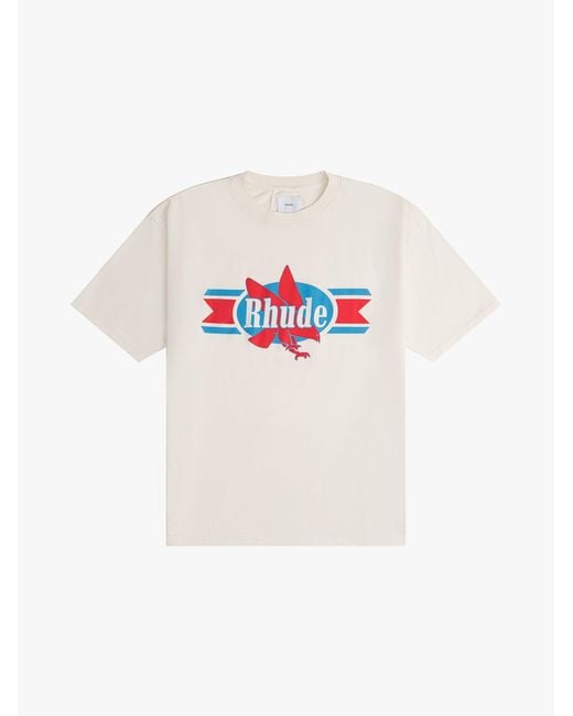 Rhude White Chevron Eagle Tee Vtg for men