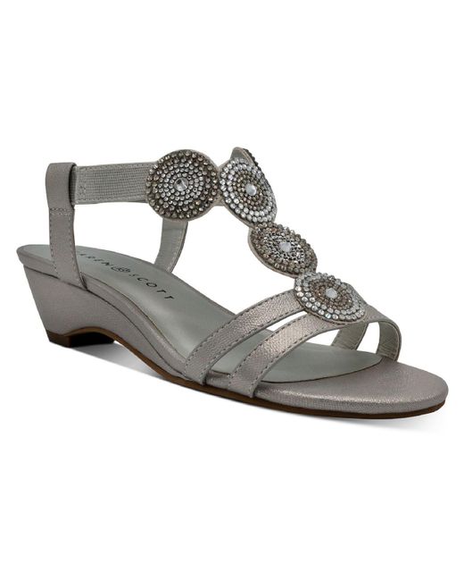 Karen Scott Catrina Embellished Stretch Wedge Sandals in Metallic | Lyst
