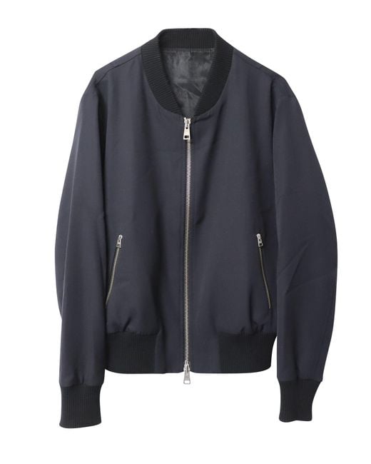 AMI Blue Wool Bomber Jacket for men