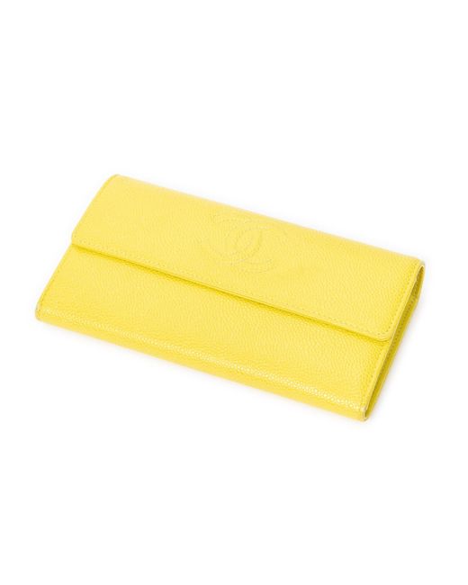 Chanel Yellow Cc Flap Long Wallet