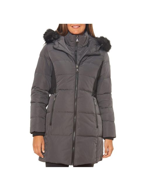 Vince Camuto Gray Faux Fur Down Puffer Coat