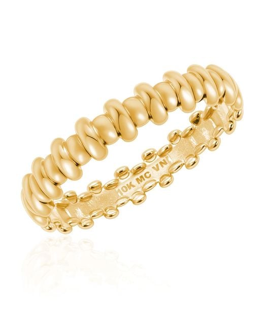 MAX + STONE Metallic Solid 10K Stackable Bar Ring