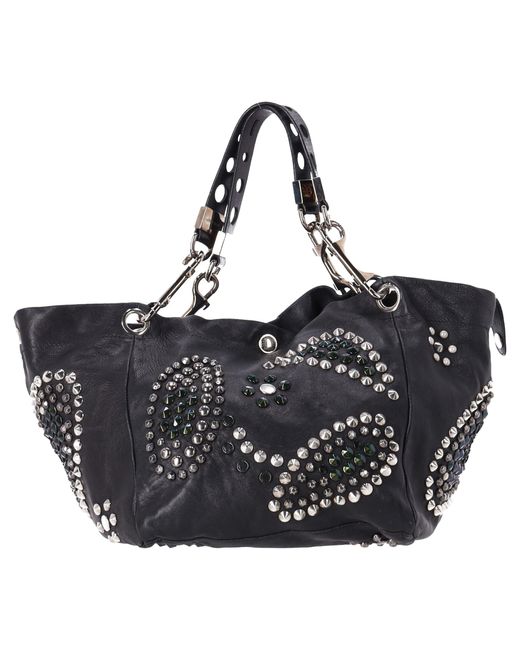 Jimmy Choo Black Studded Lola Hobo Bag