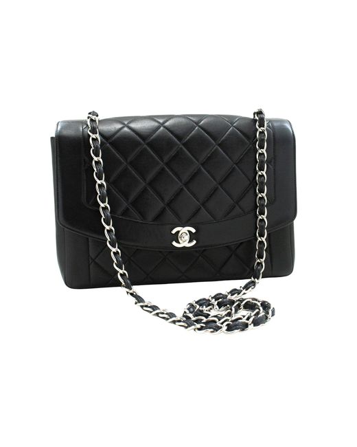 Chanel Black Diana Leather Shoulder Bag (pre-owned)