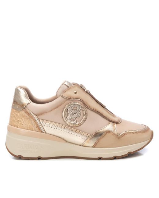 Xti Natural Carmela Collection Leather Casual Sneakers By