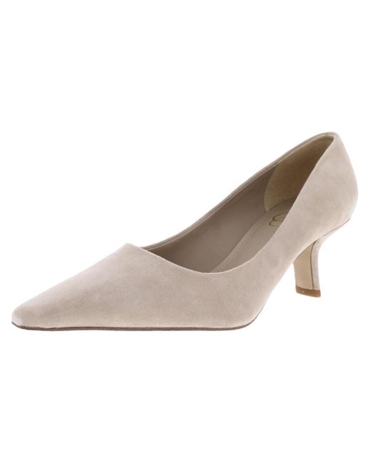 Sam Edelman Bianka Laceless Pointed Toe Kitten Heels in Natural | Lyst